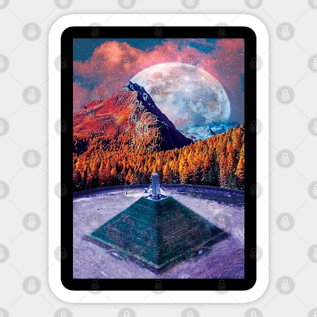 Pyramid Space Outer Galaxy Sticker by JeffDesign